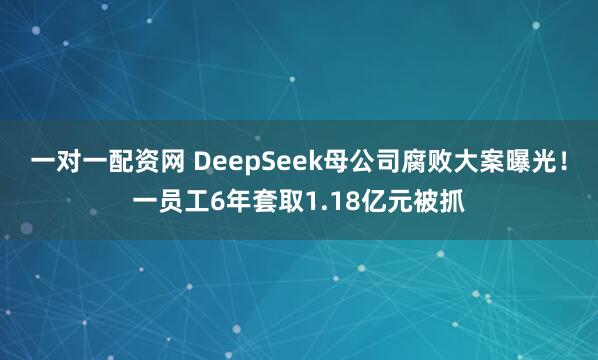 一对一配资网 DeepSeek母公司腐败大案曝光！一员工6年套取1.18亿元被抓